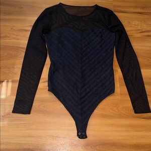 Abercrombie & Fitch Navy / Mesh Soft Collection Bodysuit